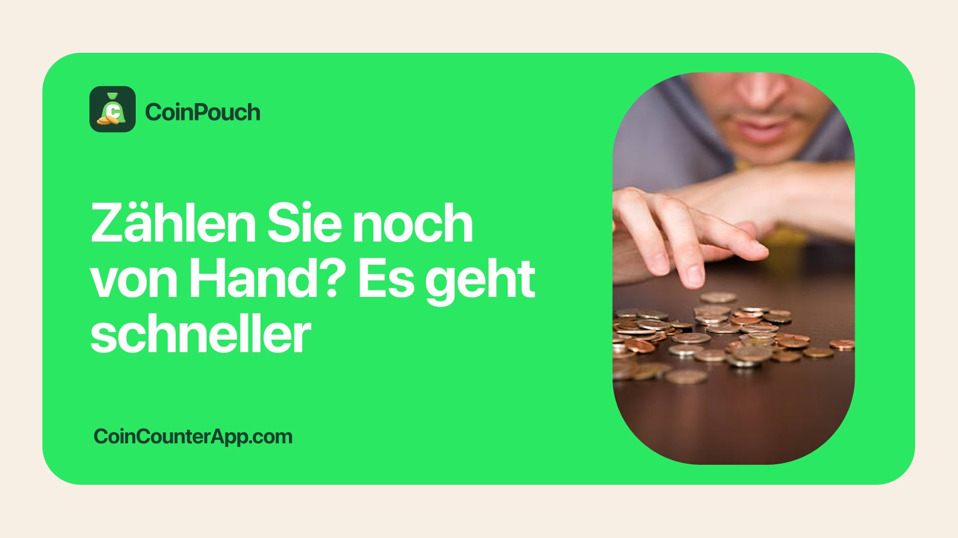 Münzenhaufen neben einem iPhone mit CoinPouch