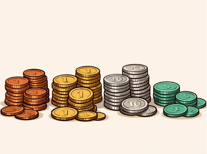 Step 1 — sort your coins by denomination